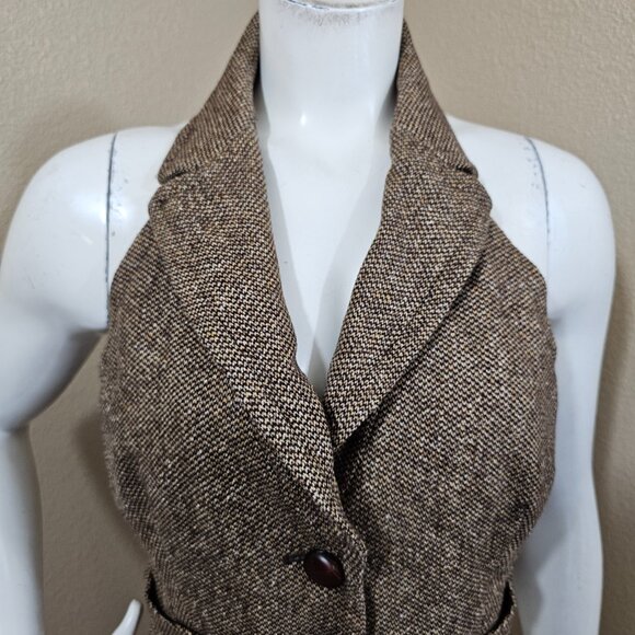 TRINA TURK Virgin wool Silk Blend Button Front Open Back Vest~Size 8 - Picture 3 of 10